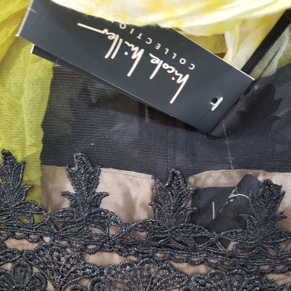 🔖 BNWT NICOLE MILLER COLLECTION Diva Mesh Lace Mini Dress Jet Black (8) - Picture 3 of 16